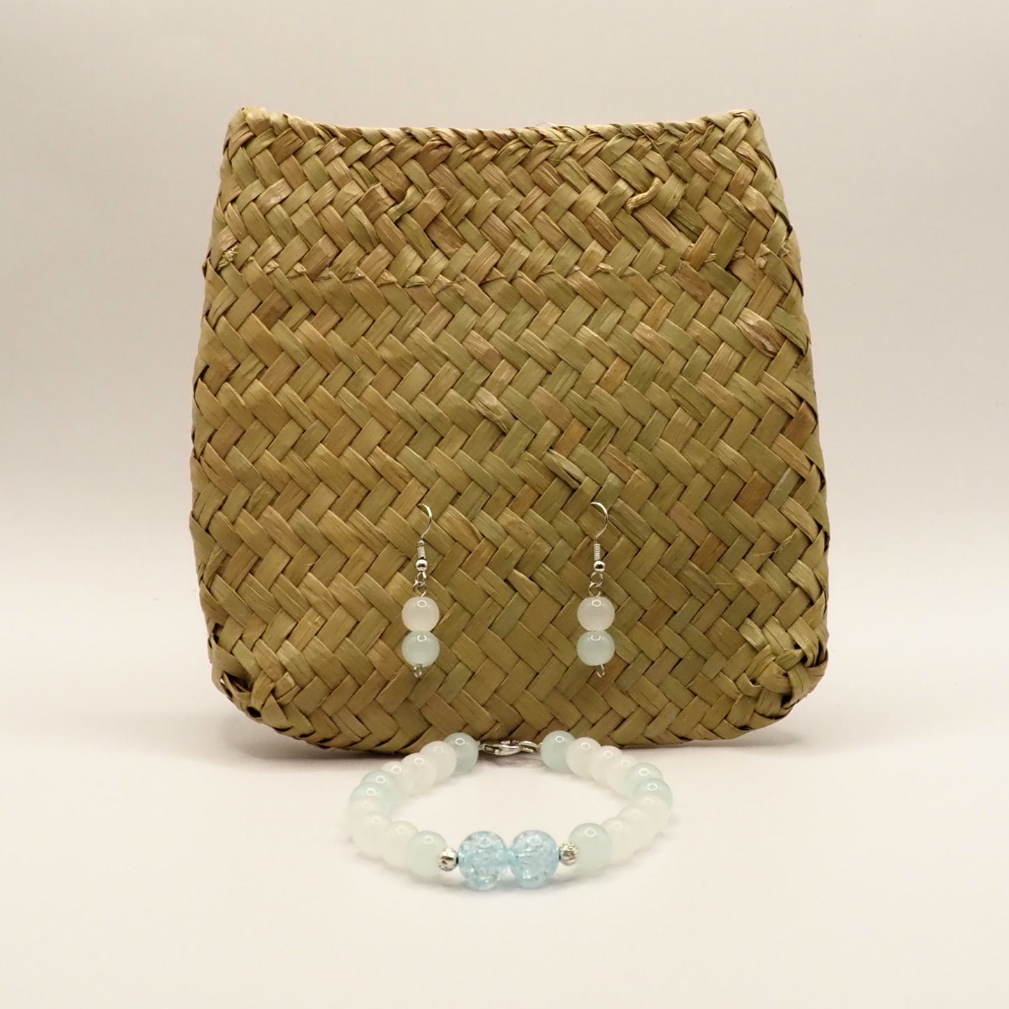 Cracked Glass Bracelet and Earring Set