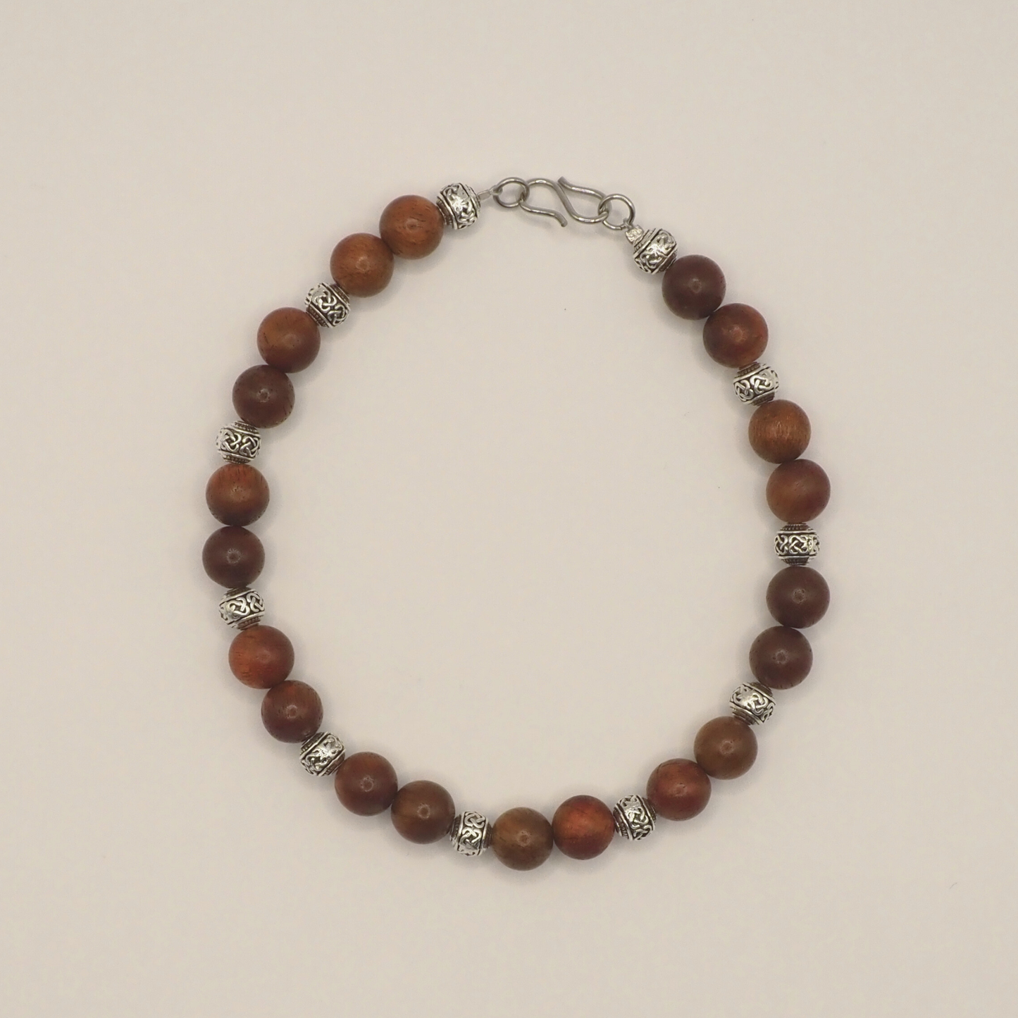 Mianhua Wood and Stainless Steel Bracelet