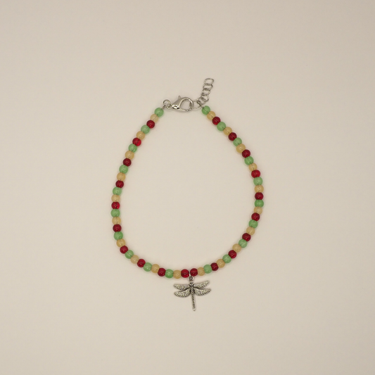 Earthy Dragonfly Anklet