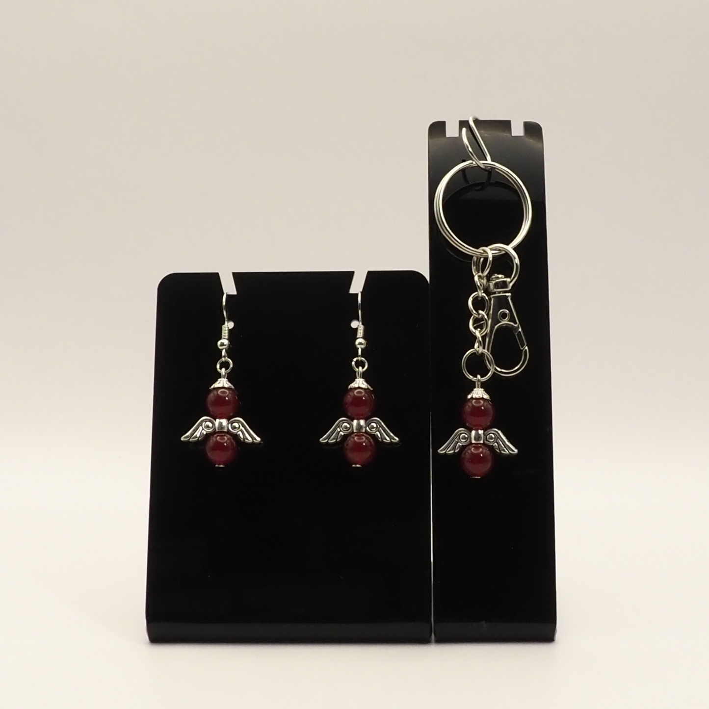 Crystal and Stone Angel Earring and Keyring Sets