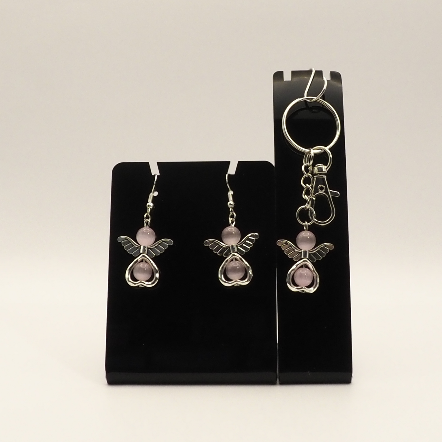 Crystal and Stone Angel Earring and Keyring Sets