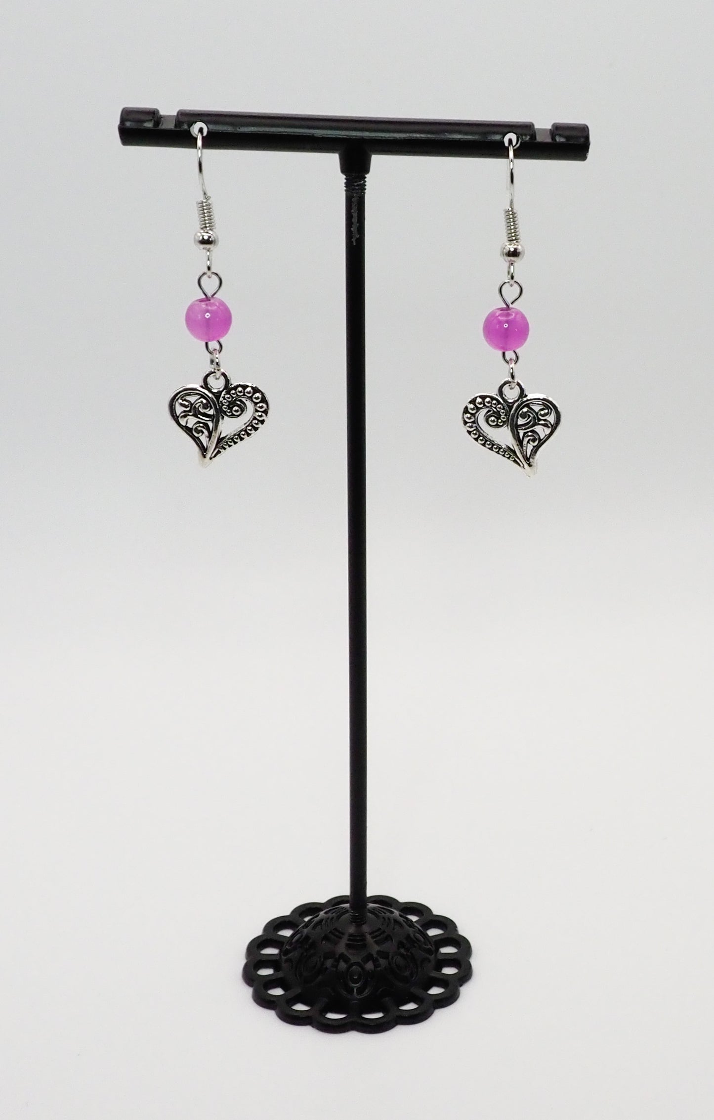 Medium Glass Heart Earrings