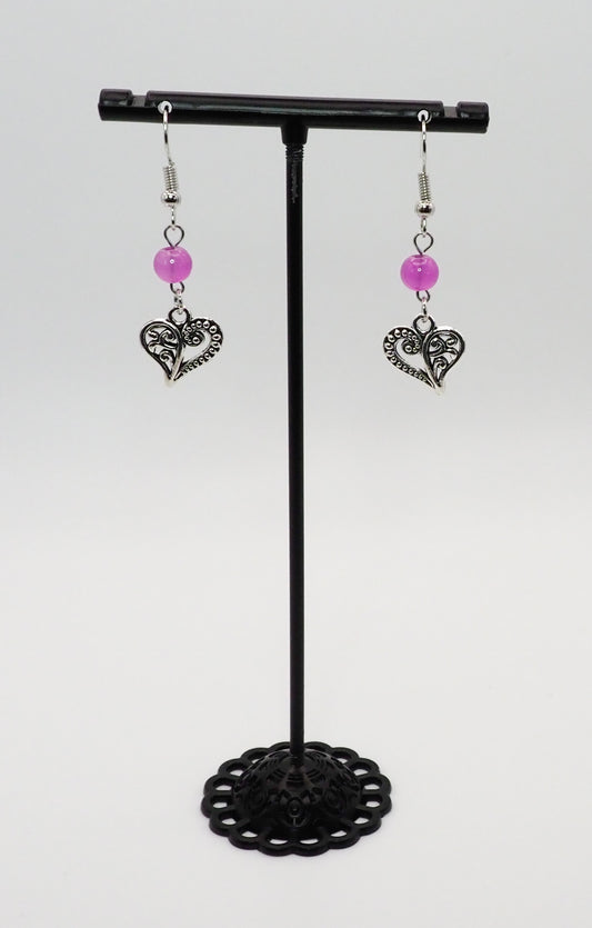 Medium Glass Heart Earrings