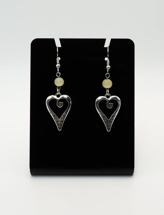 Large Glass Heart Earrings