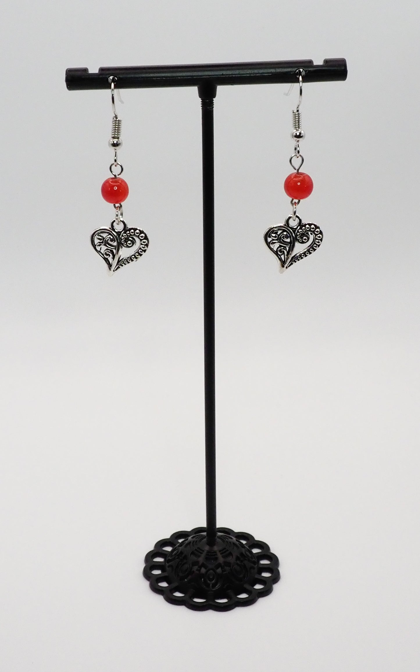 Medium Glass Heart Earrings