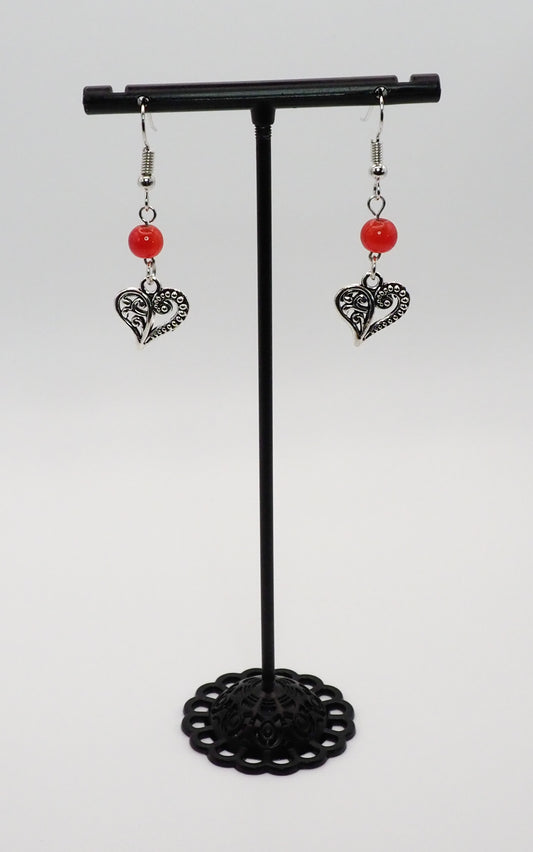 Medium Glass Heart Earrings