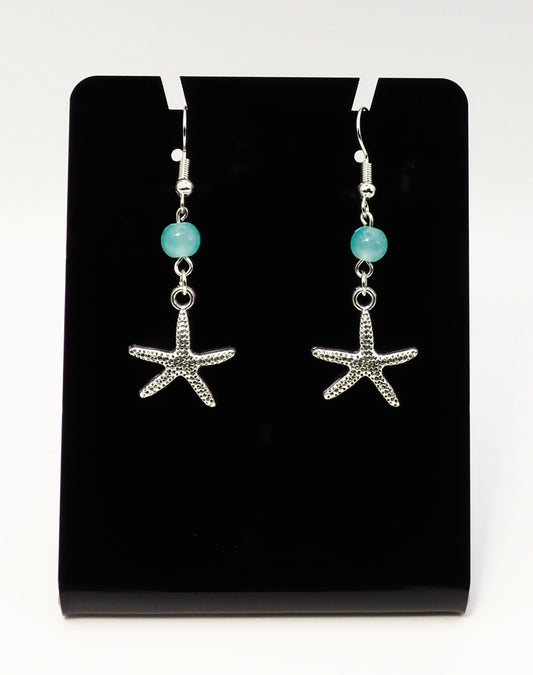 Light-blue/Aqua Starfish Earrings