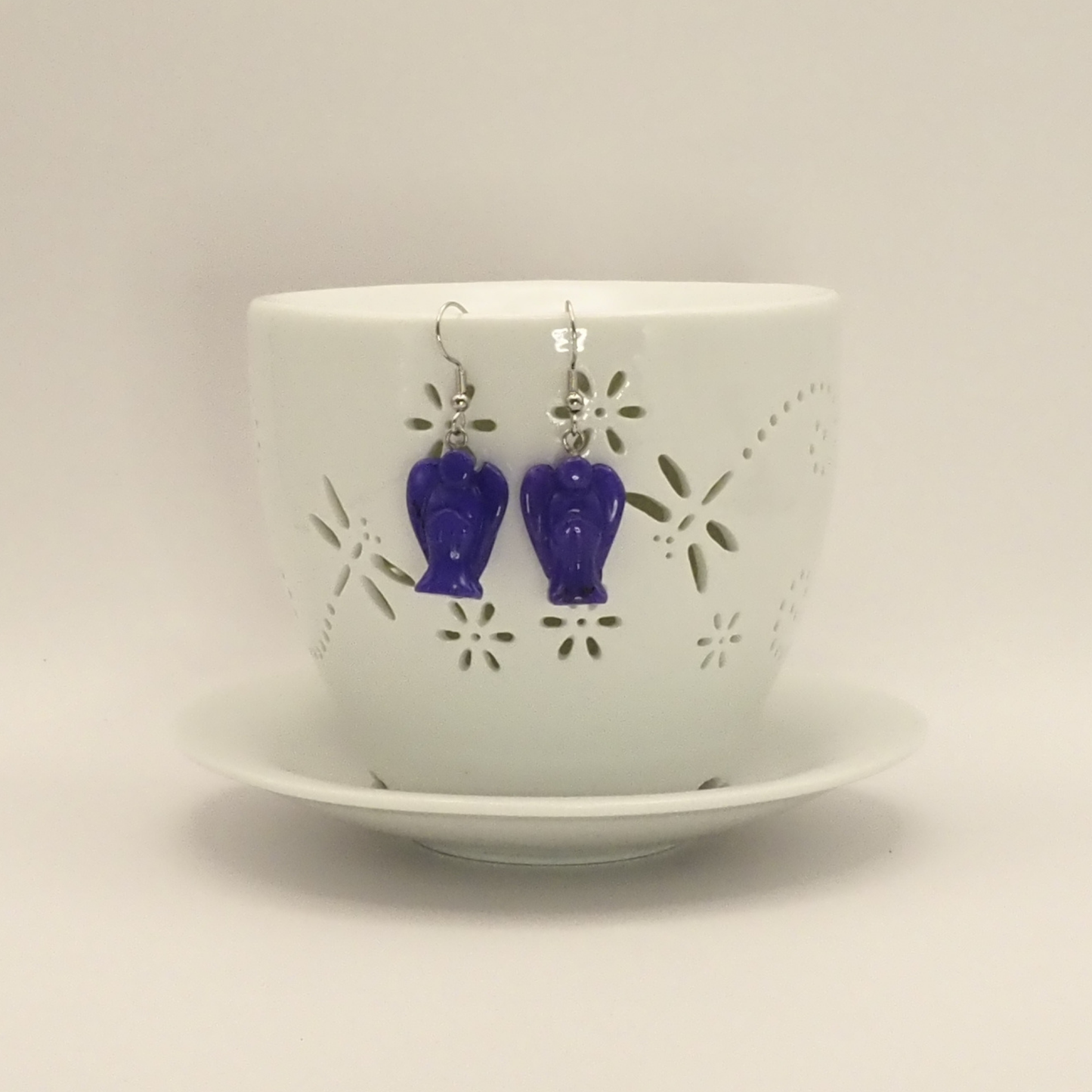 Precious Stone Angel Earrings