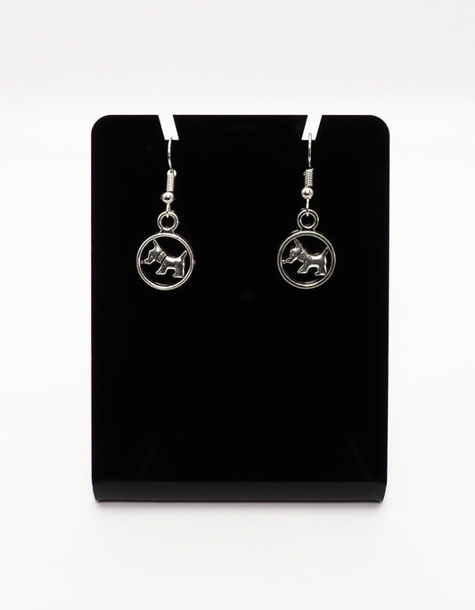 Circle Dog Earrings