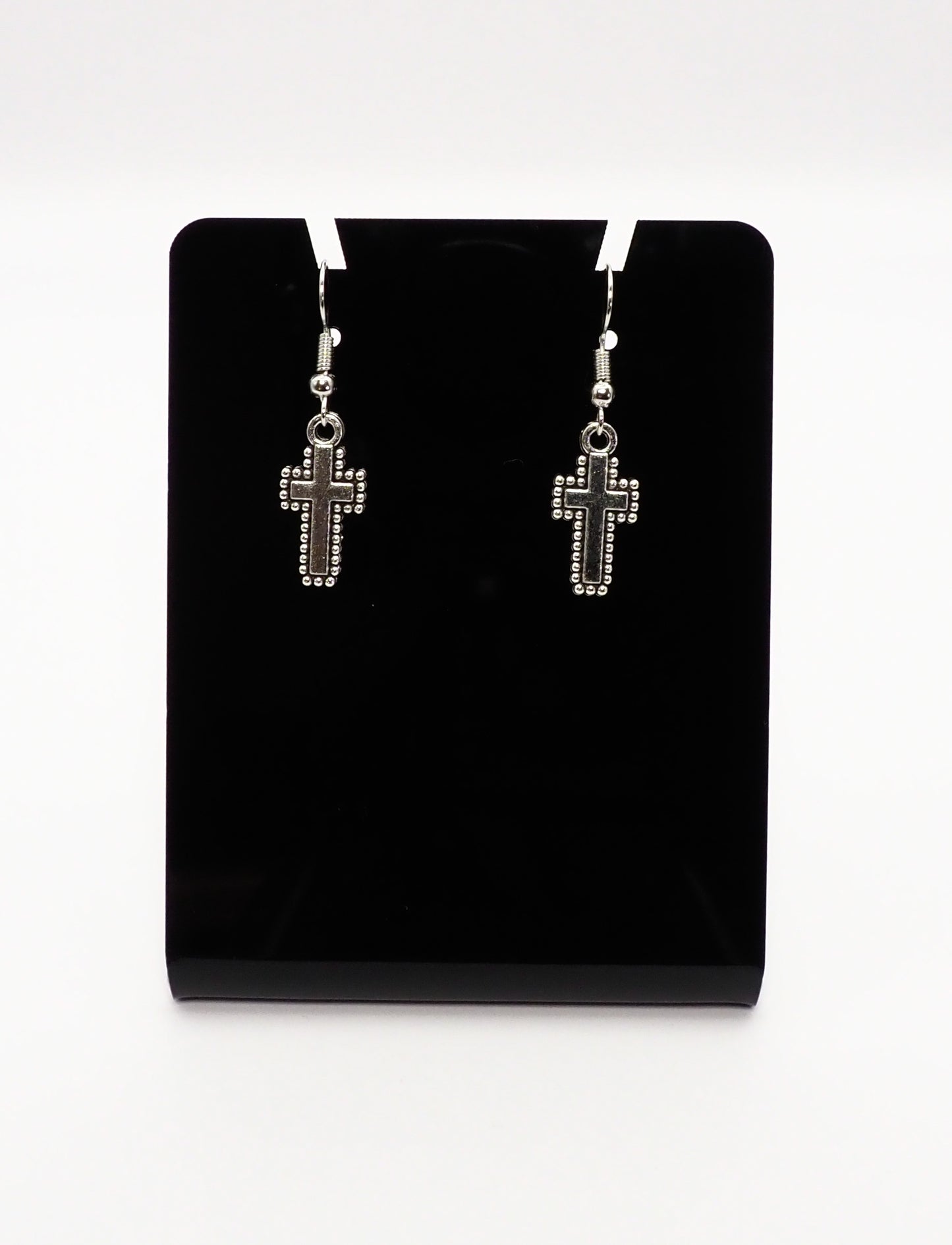 Small Detailed Cross Earrings