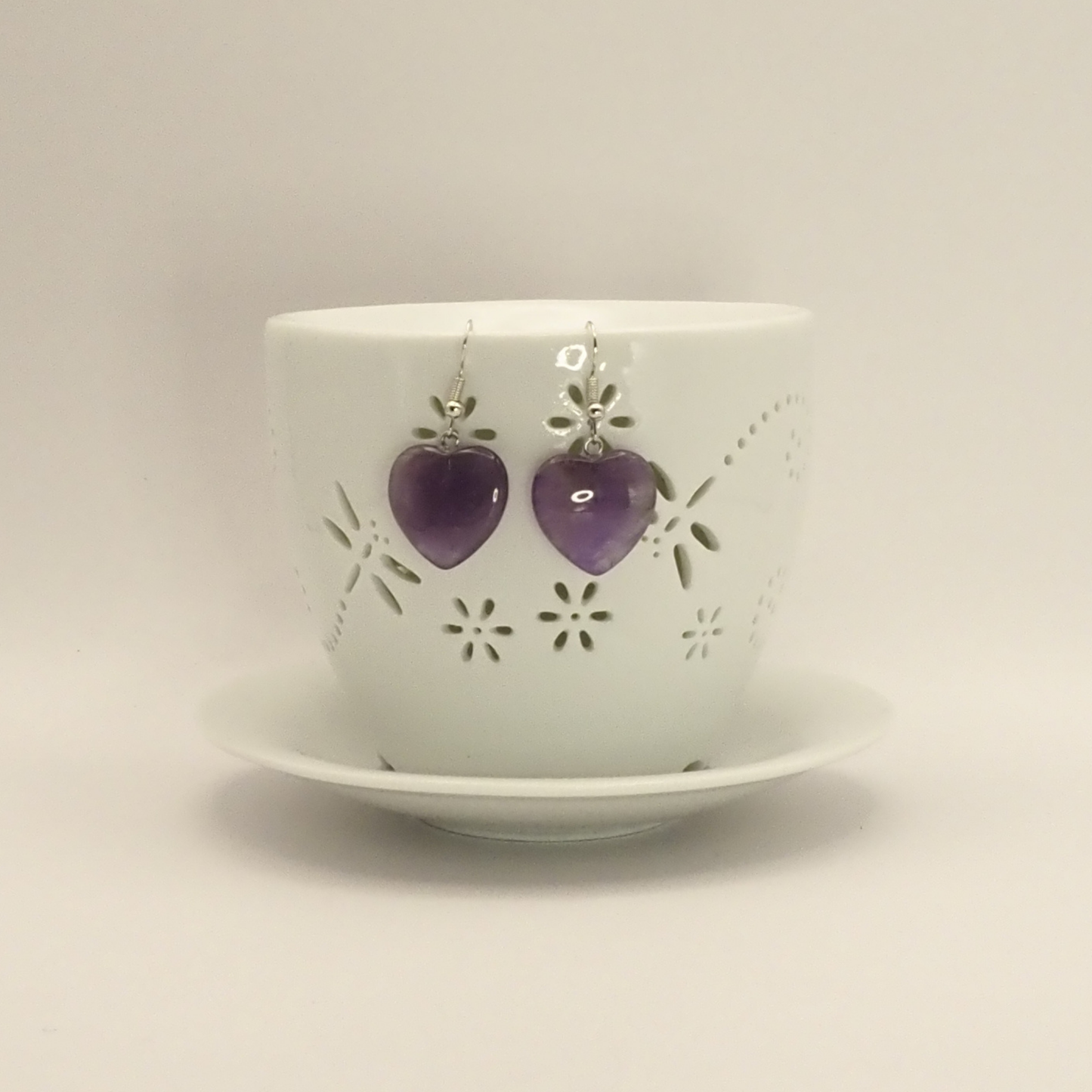 Gemstone Heart Earrings