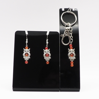 Owl Keyring and Earring Set