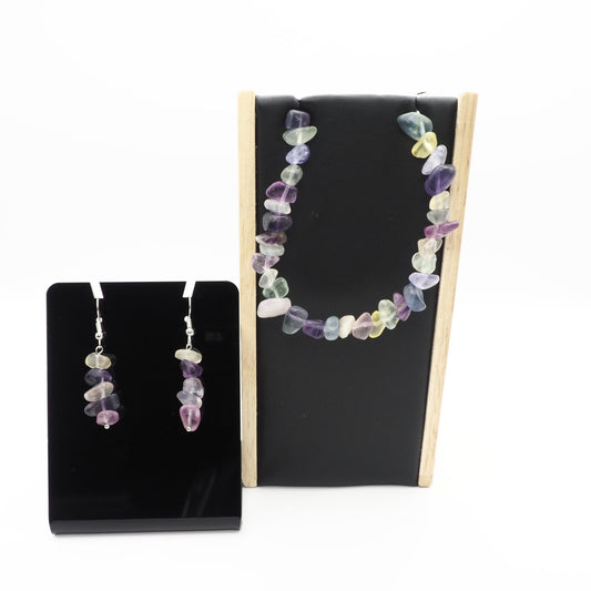 Fluorite Bracelet and Earring Set