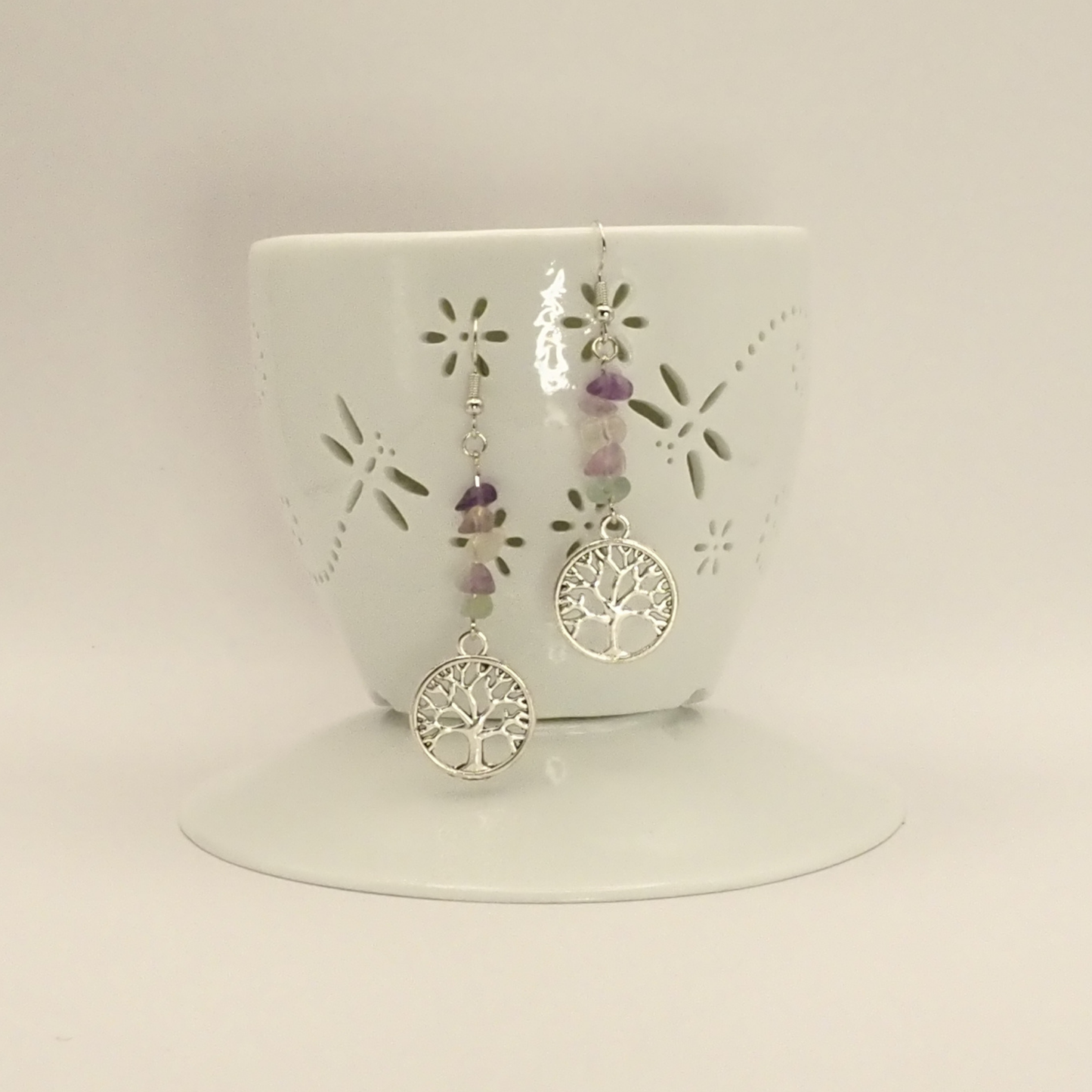 Fluorite Tree Earrings