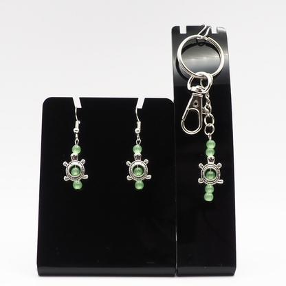 Turtle Keyring and Earring Set