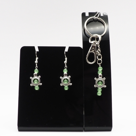 Turtle Keyring and Earring Set